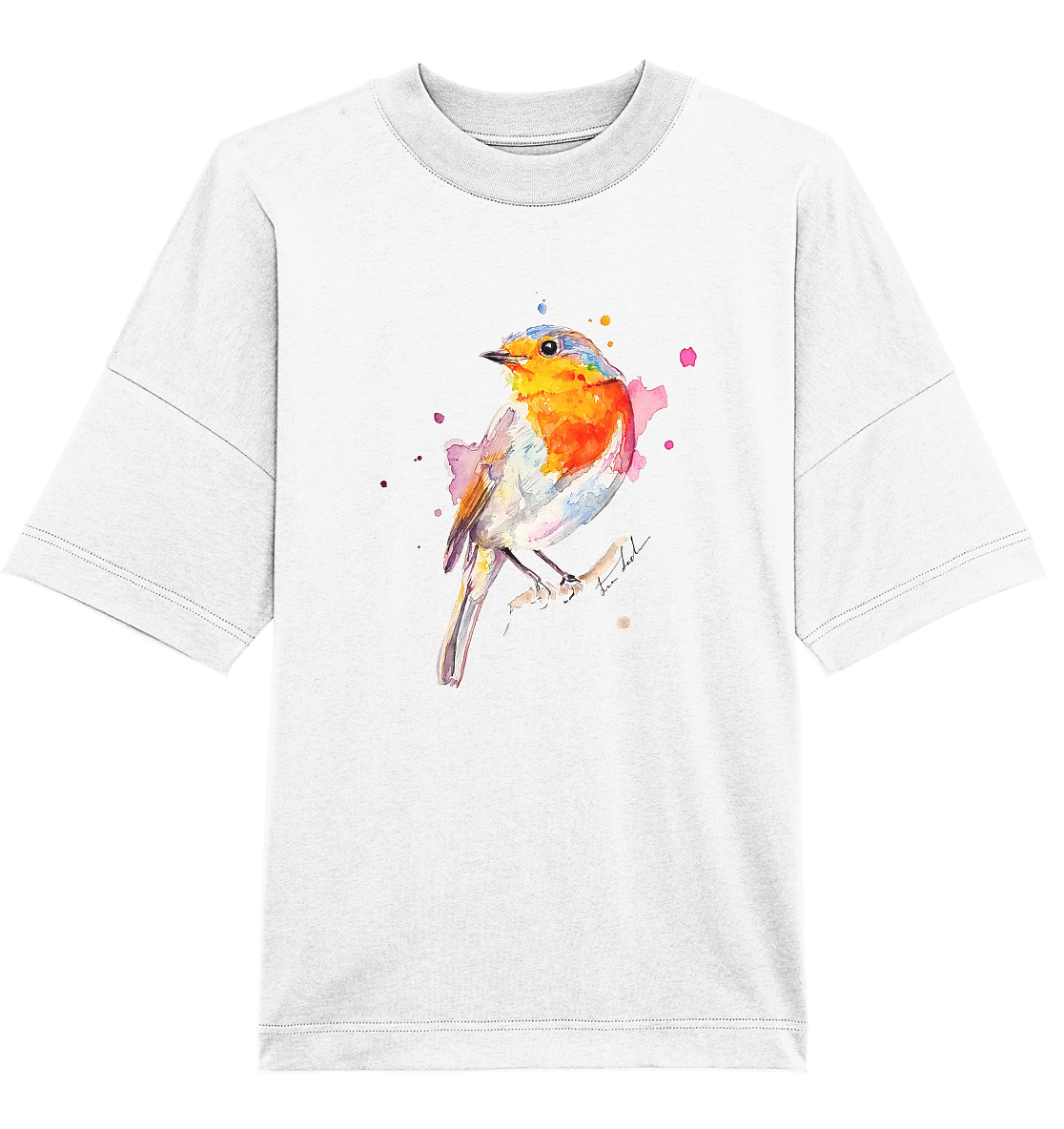 Buntes Rotkehlchen - Organic Oversize Shirt
