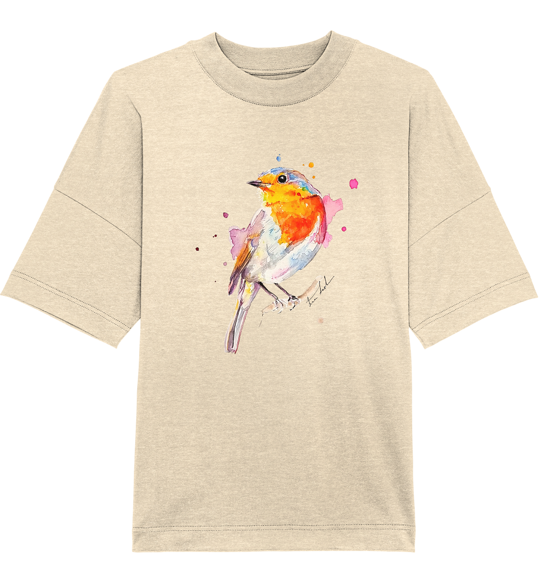 Buntes Rotkehlchen - Organic Oversize Shirt