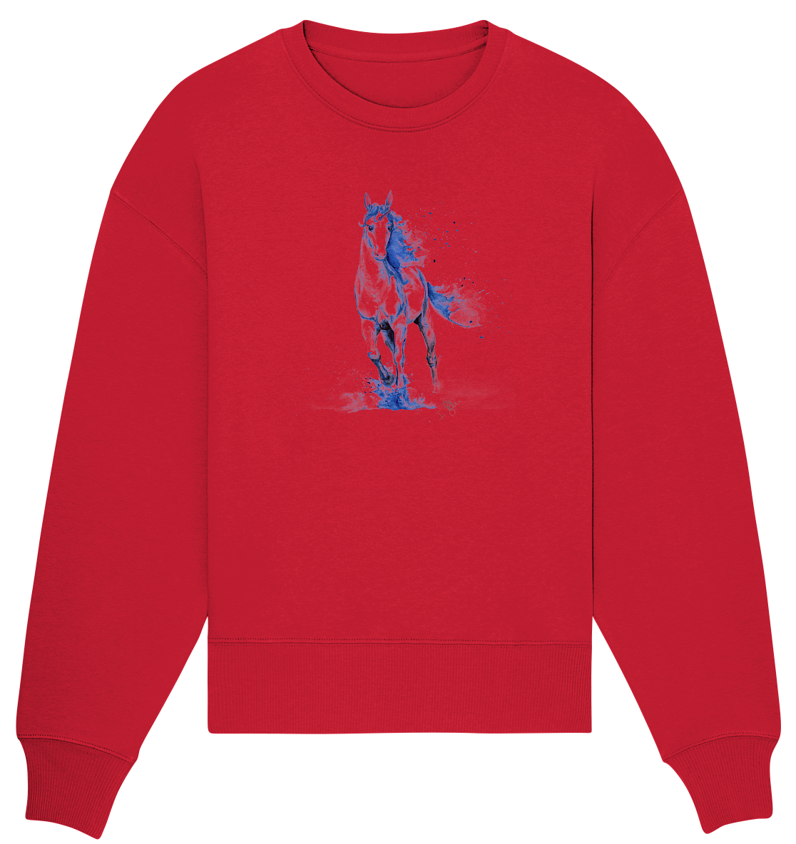 Blaues Einhorn - Organic Oversize Sweatshirt