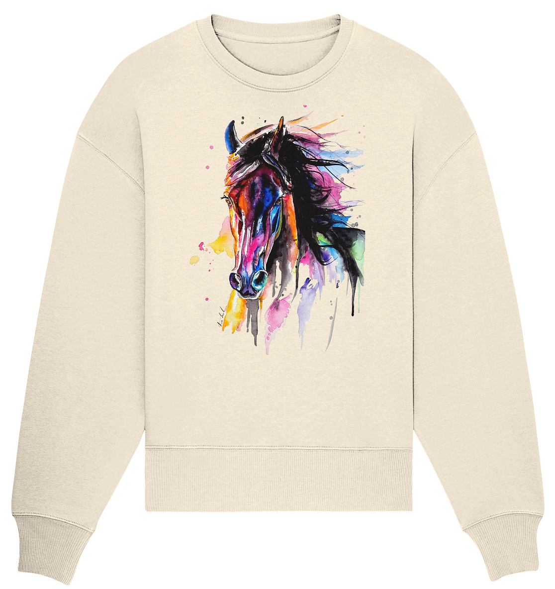 Schwarzes Pferd - Organic Oversize Sweatshirt