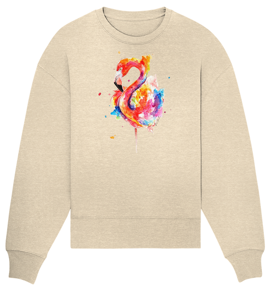 Buntes Flamingo - Organic Oversize Sweatshirt