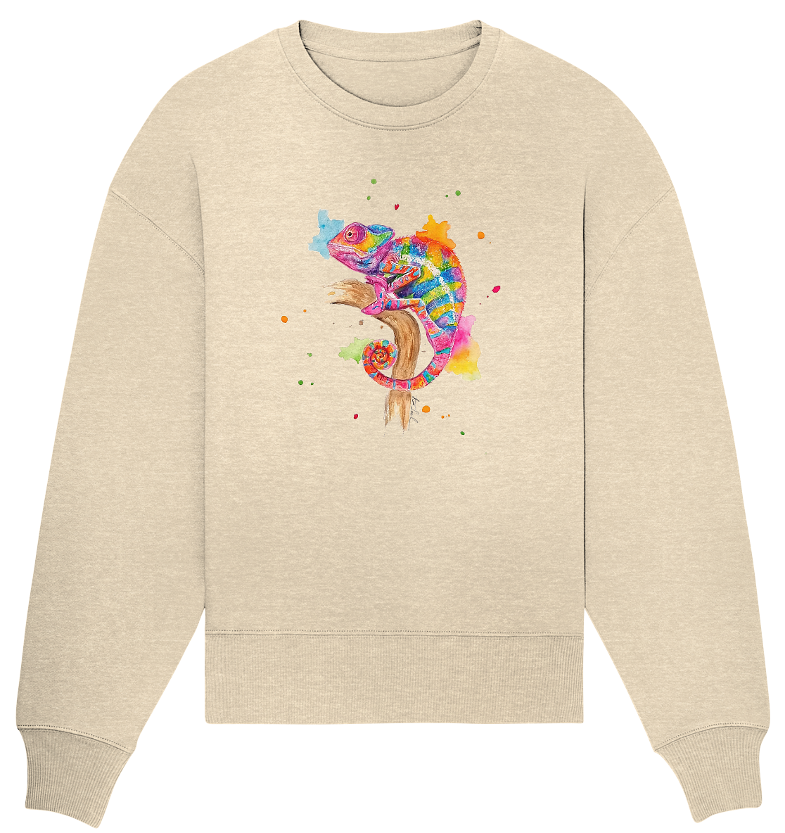Buntes Chamäleon - Organic Oversize Sweatshirt