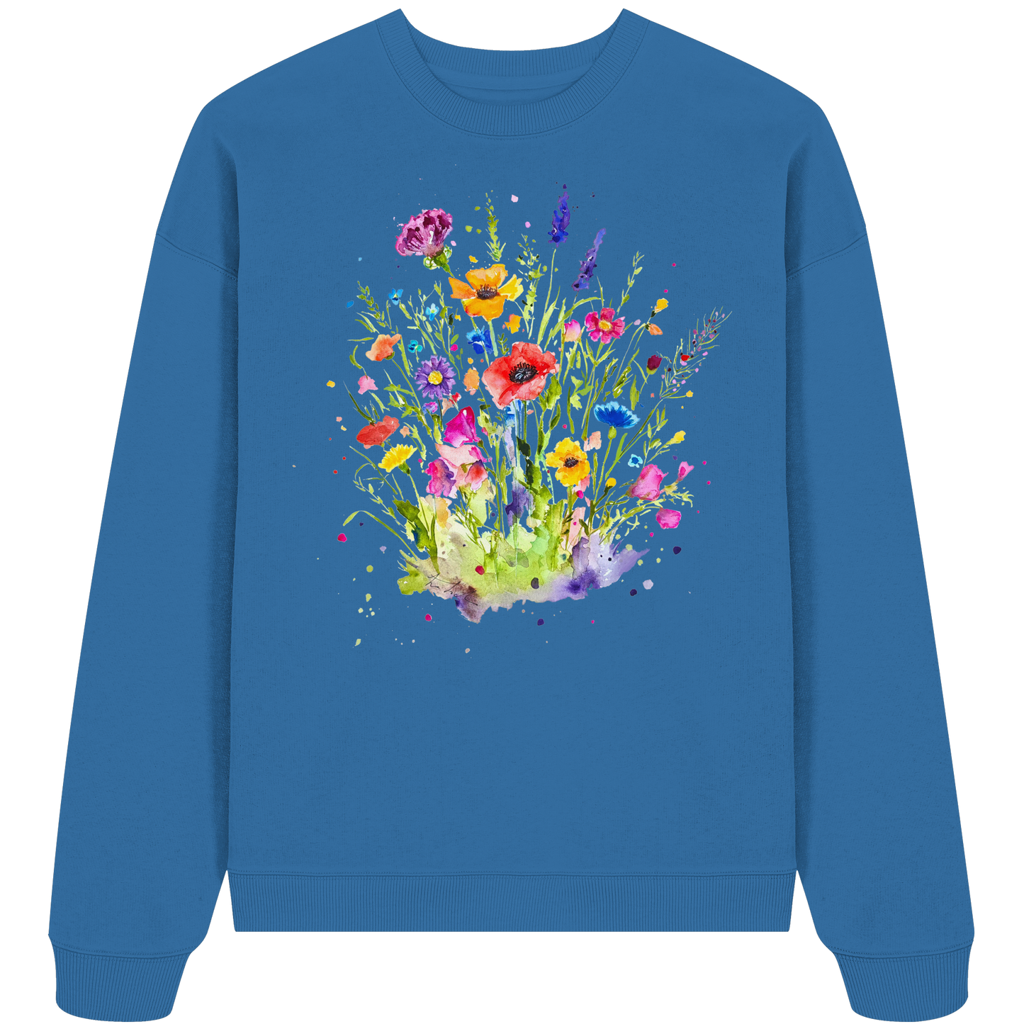Wildblumen in Aquarell - Organic Oversize Sweatshirt