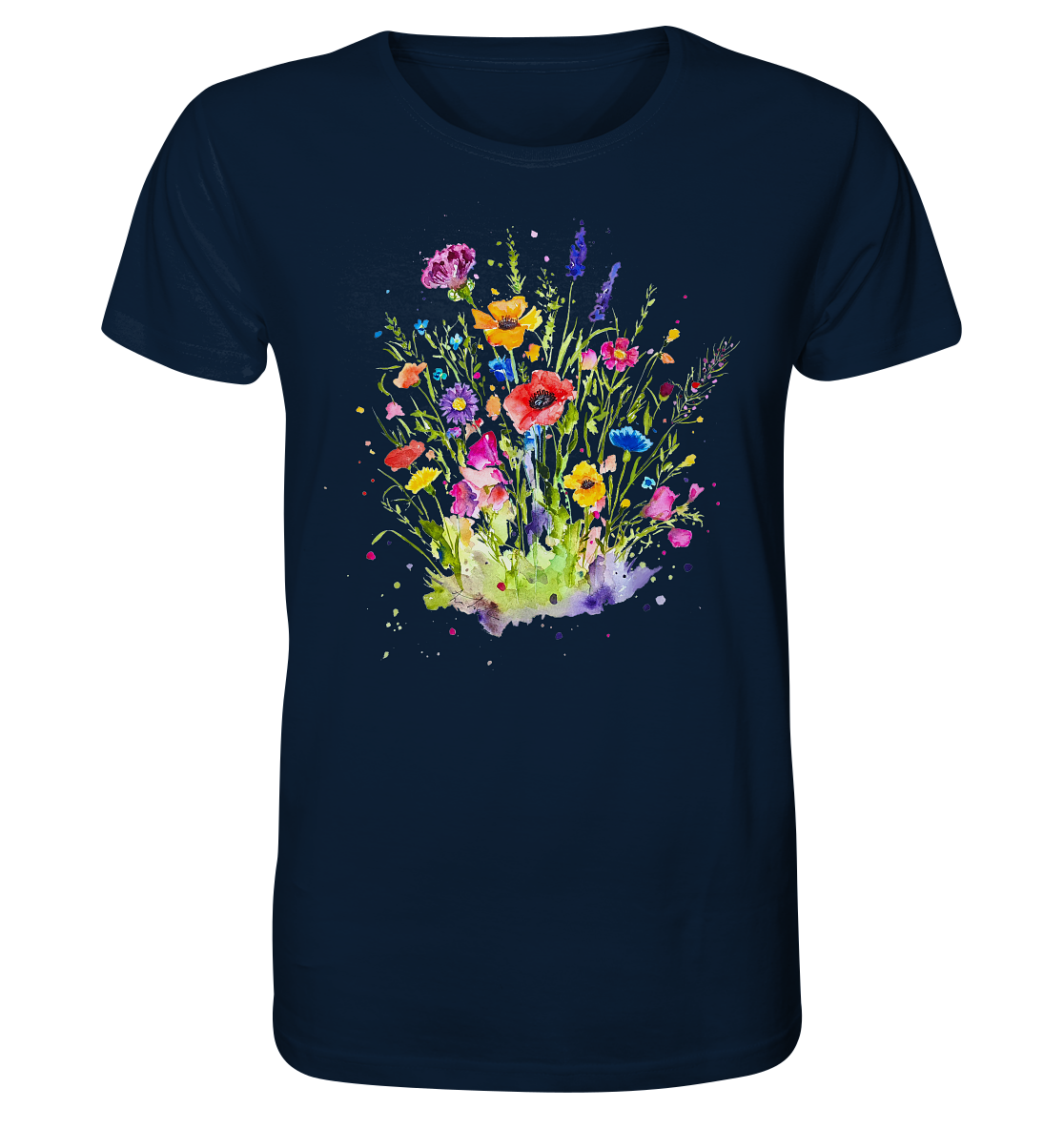 Wildblumen in Aquarell - Organic Shirt