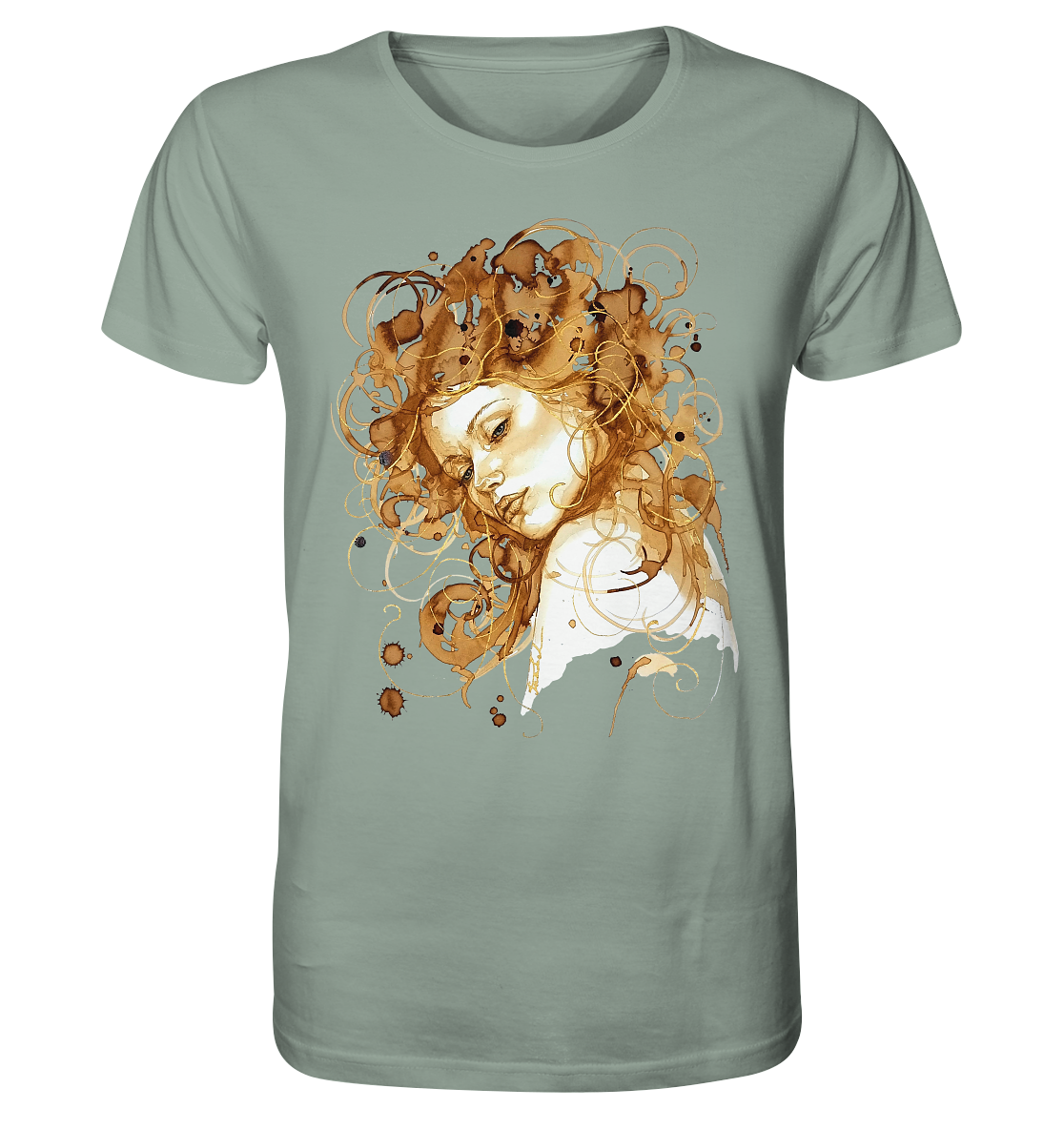 Kaffeemotiv Portrait mit goldenen Haaren - Organic Shirt