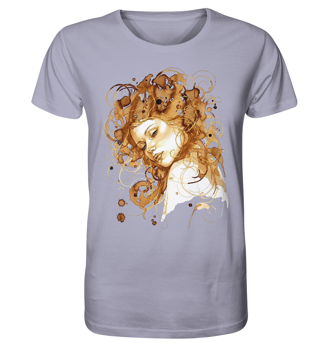 Kaffeemotiv Portrait mit goldenen Haaren - Organic Shirt