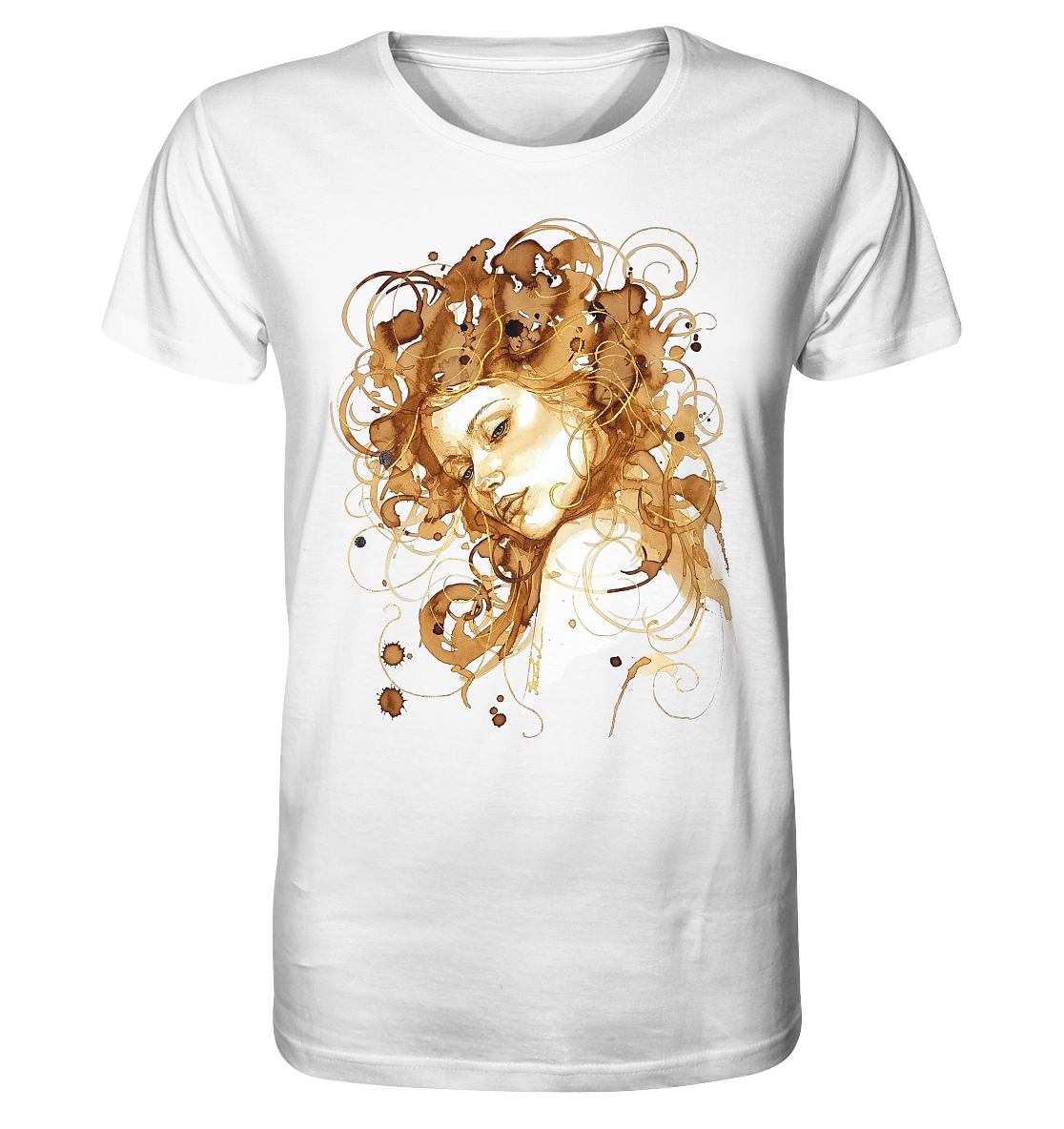 Kaffeemotiv Portrait mit goldenen Haaren - Organic Shirt