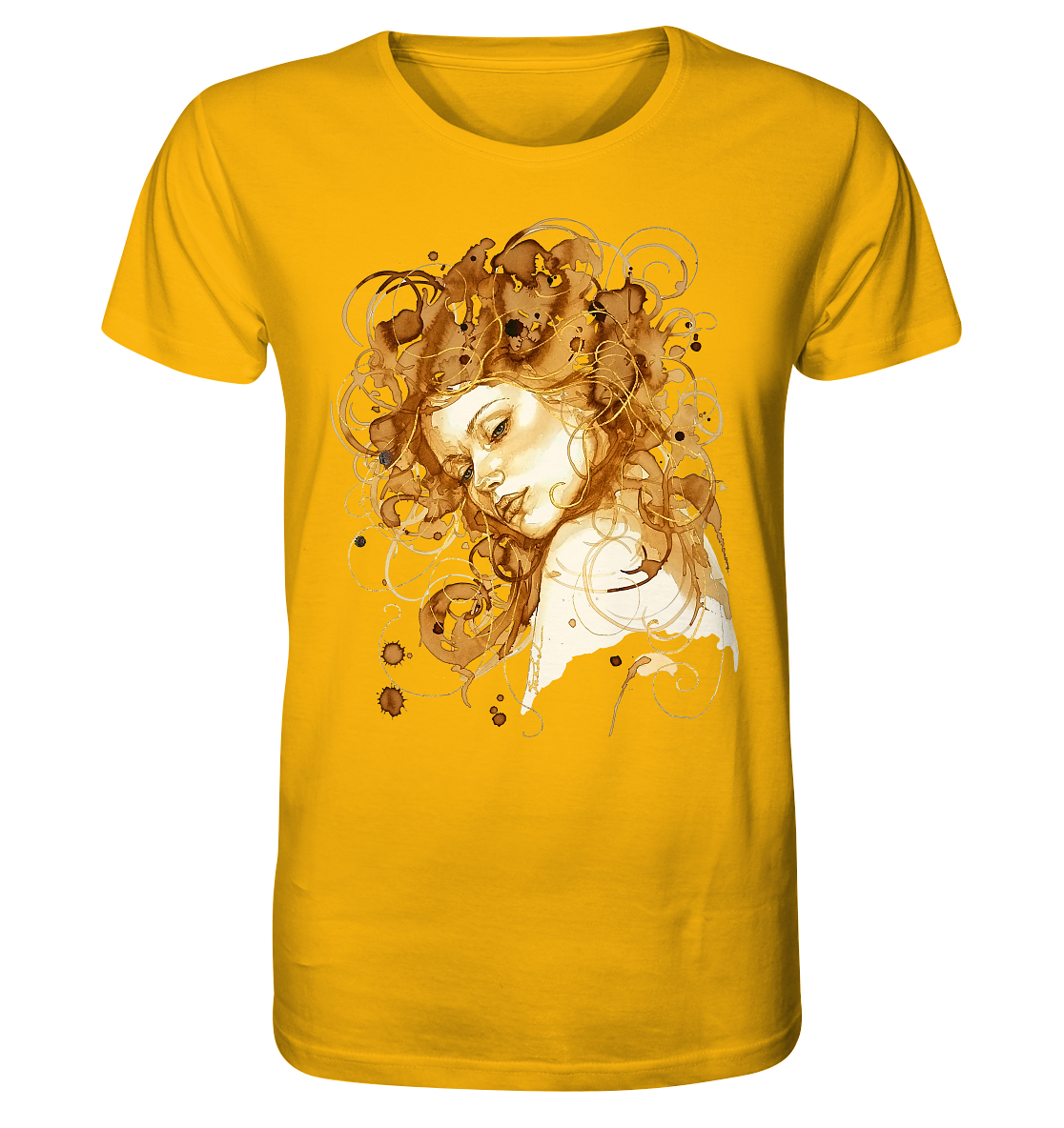 Kaffeemotiv Portrait mit goldenen Haaren - Organic Shirt