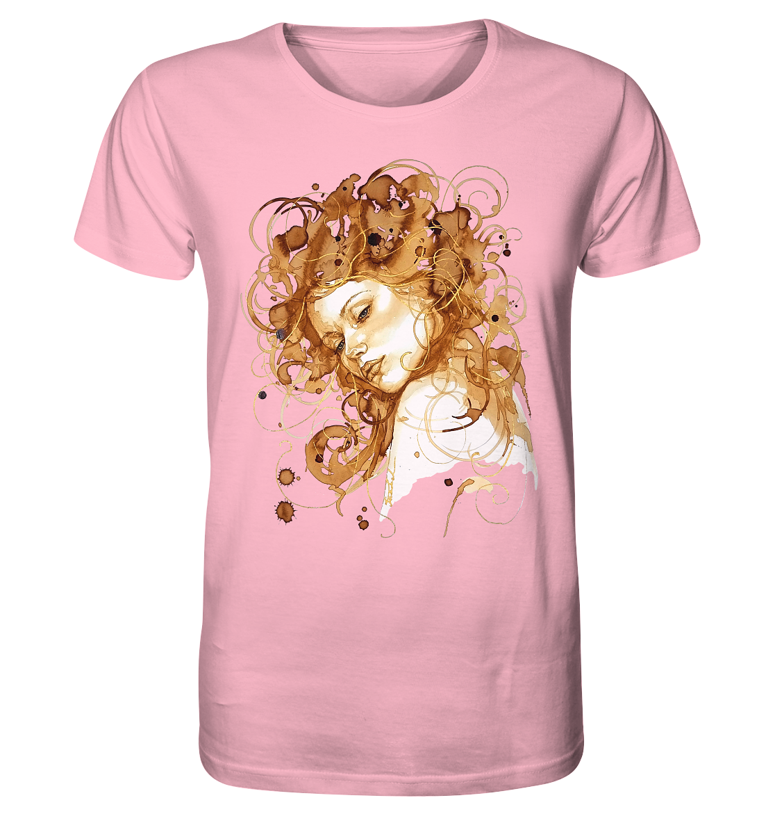 Kaffeemotiv Portrait mit goldenen Haaren - Organic Shirt