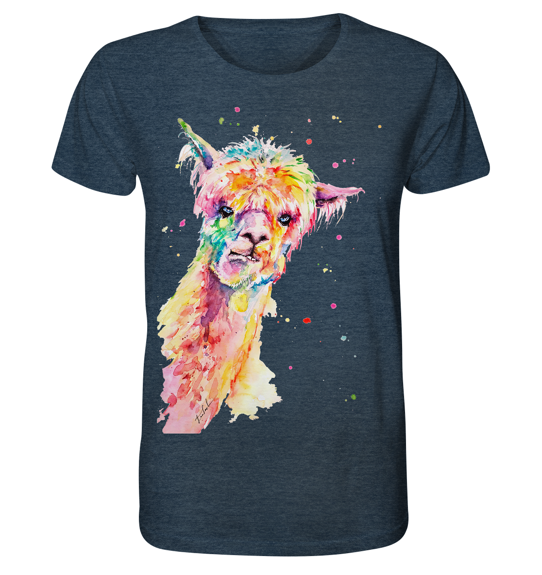 Lustiges Alpaka - Organic Shirt (meliert)