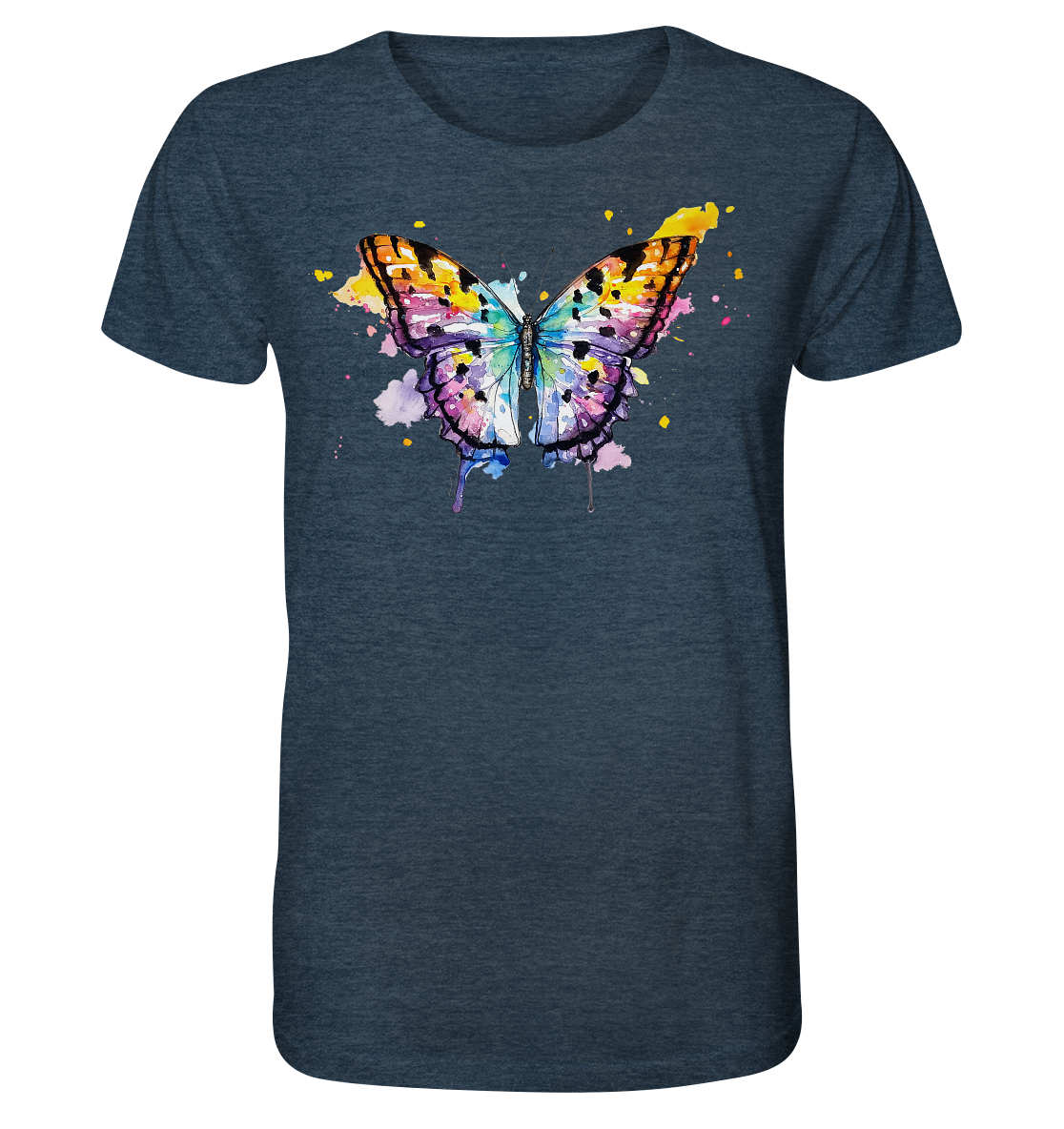 Bunter Schmetterling - Organic Shirt (meliert)