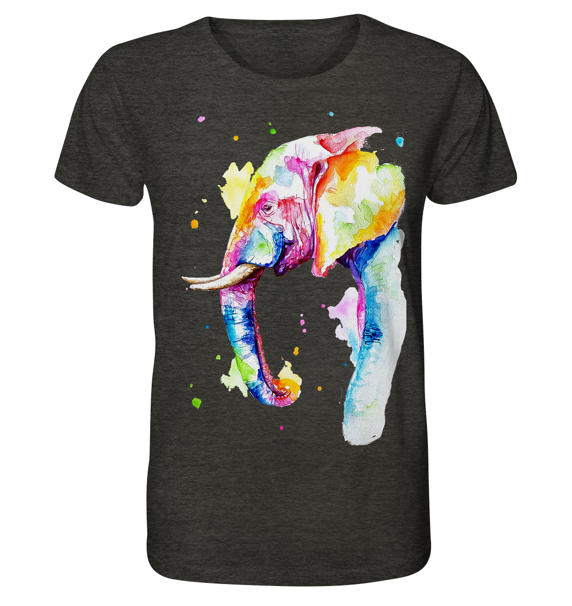 Bunter Elefant - Organic Shirt (meliert)
