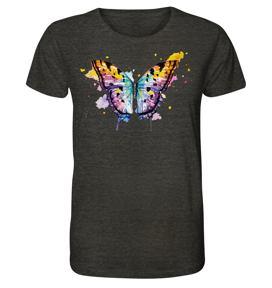 Bunter Schmetterling - Organic Shirt (meliert)