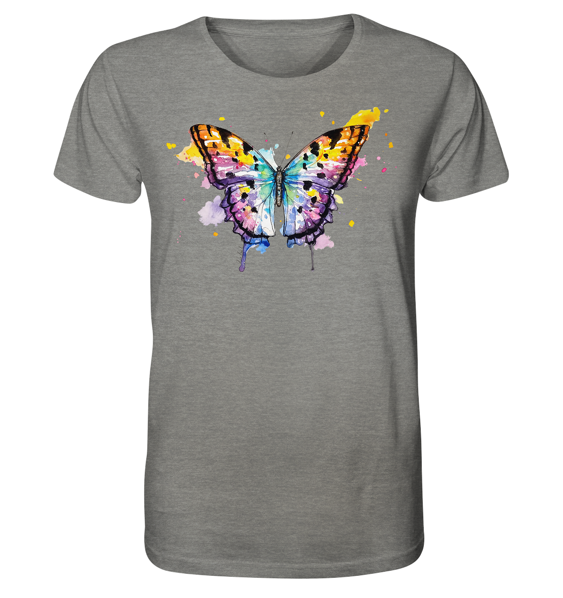 Bunter Schmetterling - Organic Shirt (meliert)