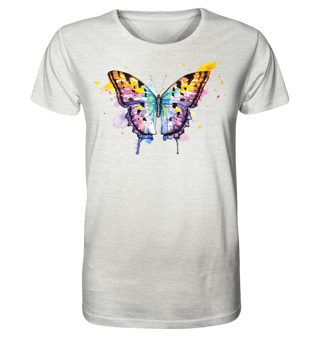 Bunter Schmetterling - Organic Shirt (meliert)