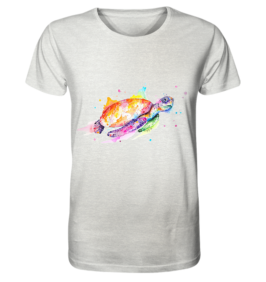 Bunte Meeresschildkröte - Organic Shirt (meliert)