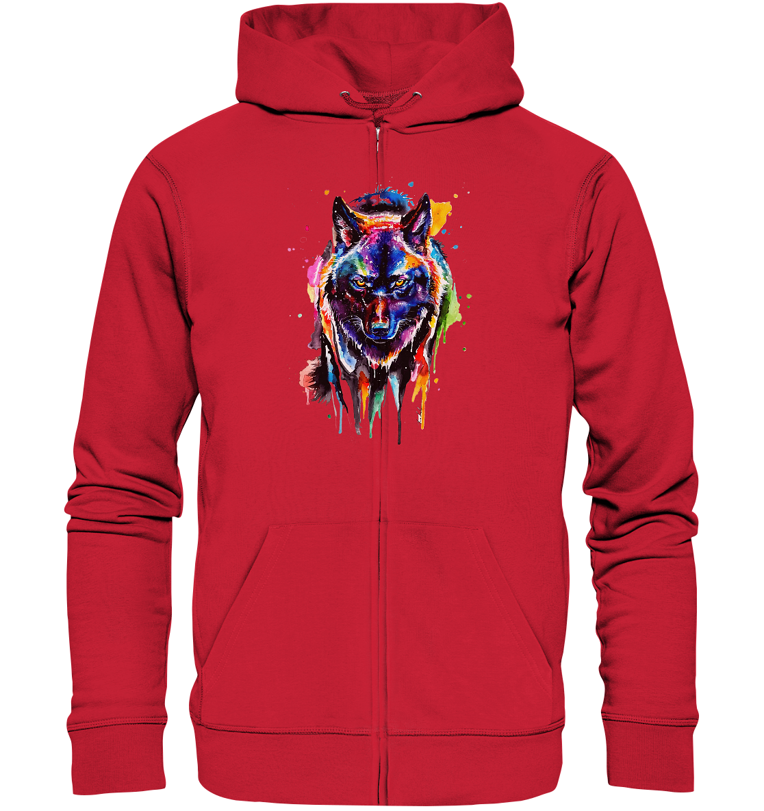 Bunter schwarzer Wolf - Organic Zipper