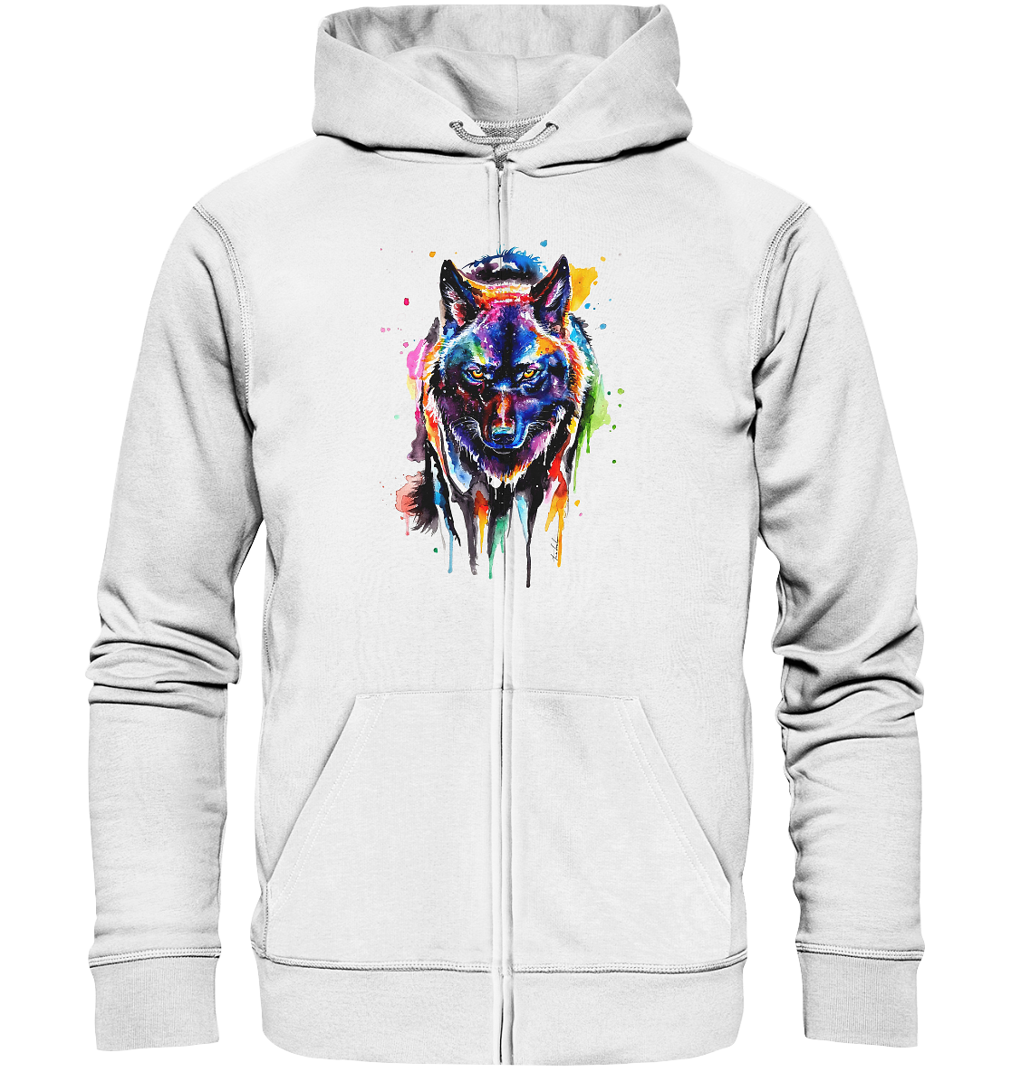 Bunter schwarzer Wolf - Organic Zipper