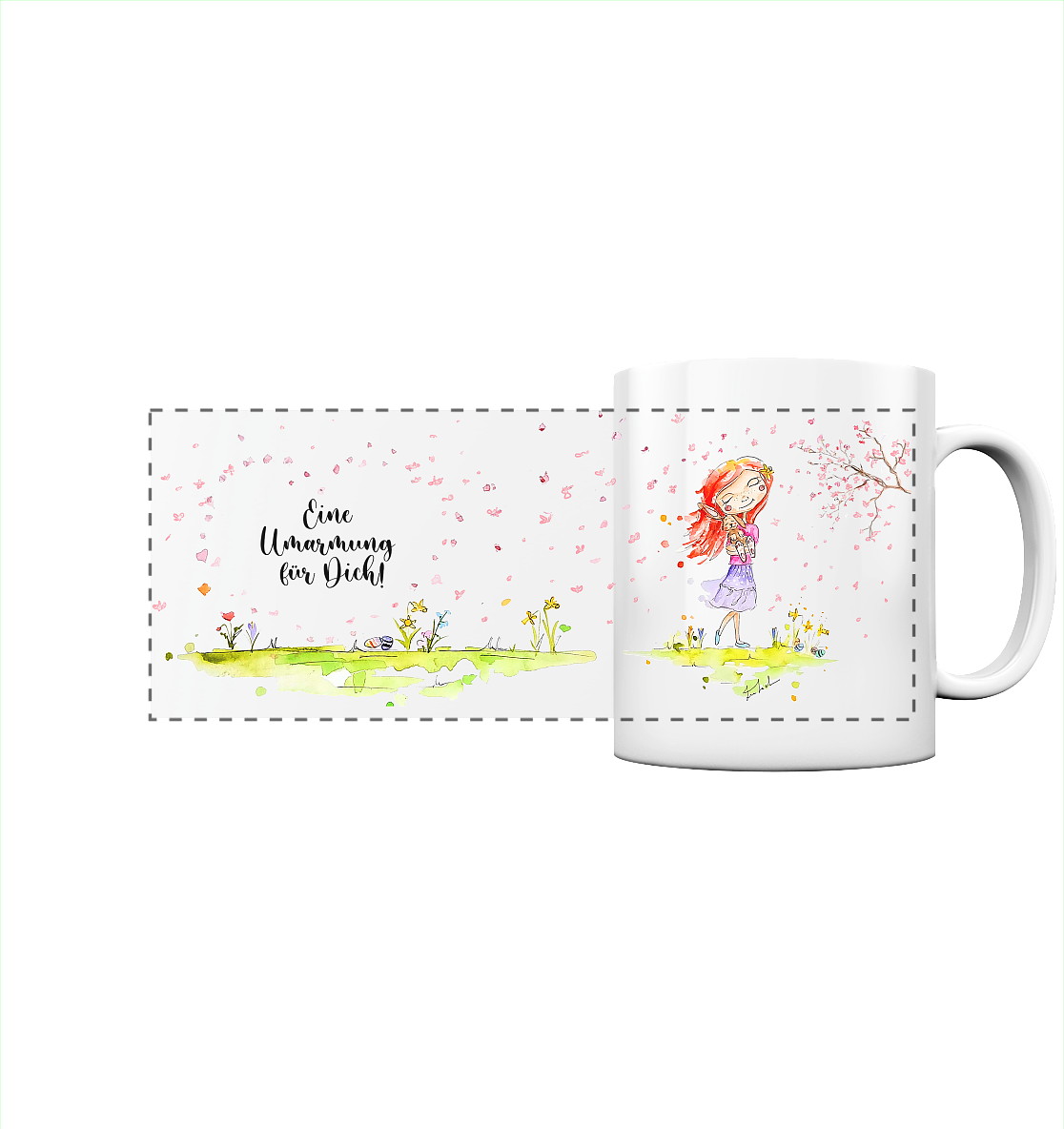 Eine Umarmung für dich - Frühlingsedition- Trinkgefäße - Panorama Tasse