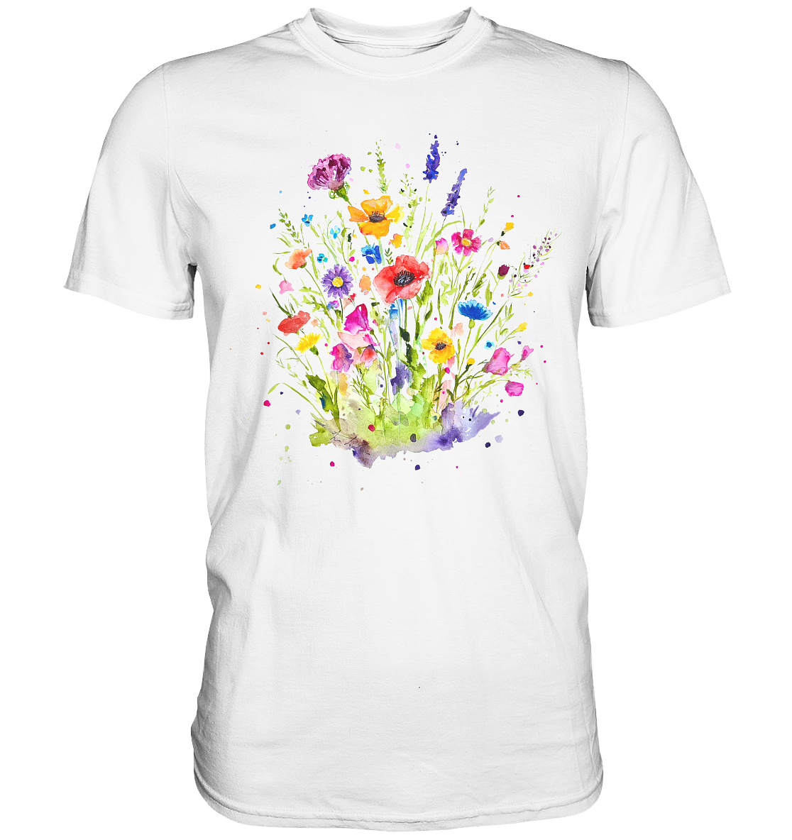 Wildblumen in Aquarell - Premium Shirt