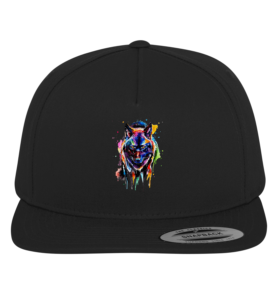Bunter schwarzer Wolf - Premium Snapback