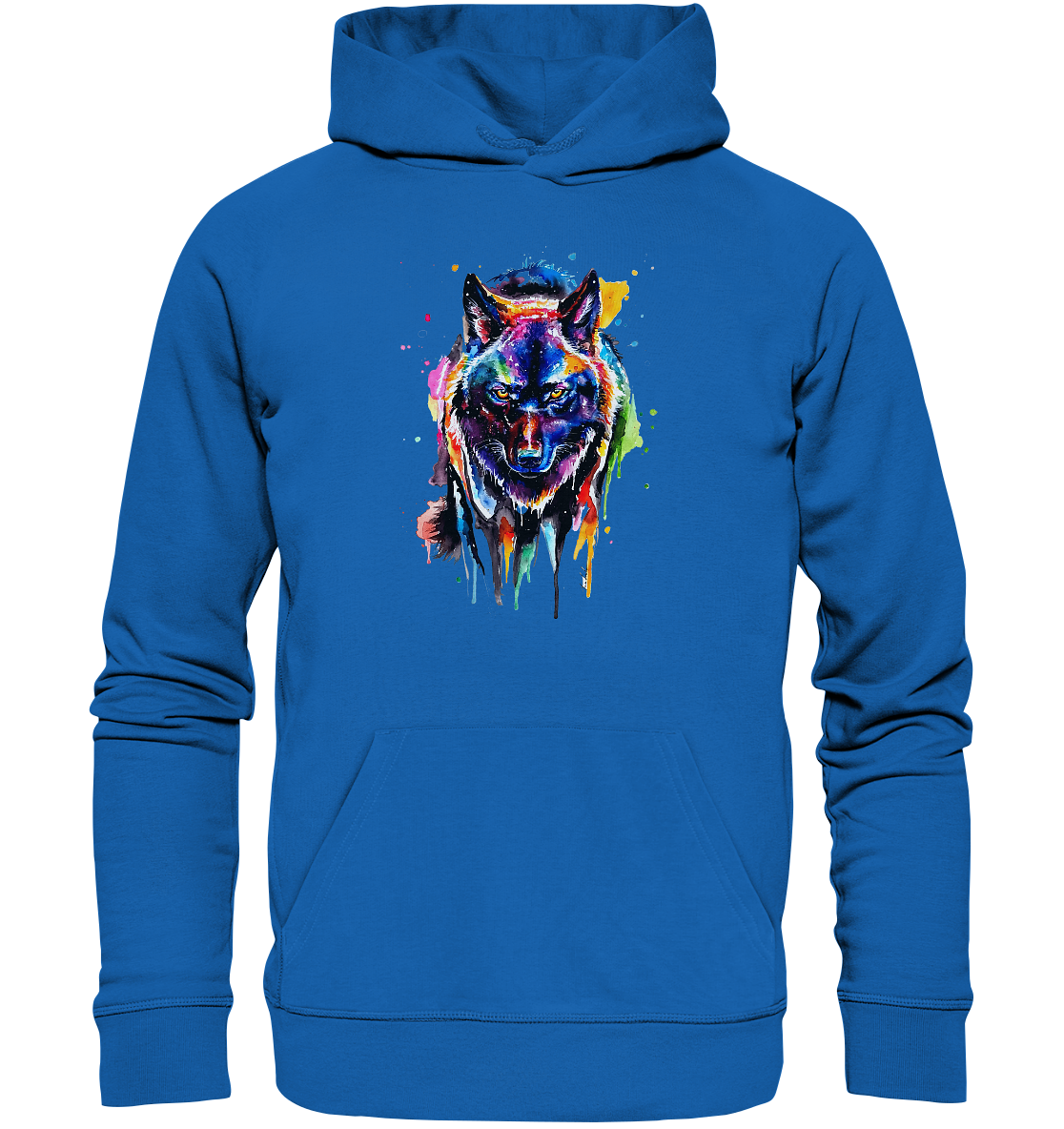 Bunter schwarzer Wolf - Premium Unisex Hoodie