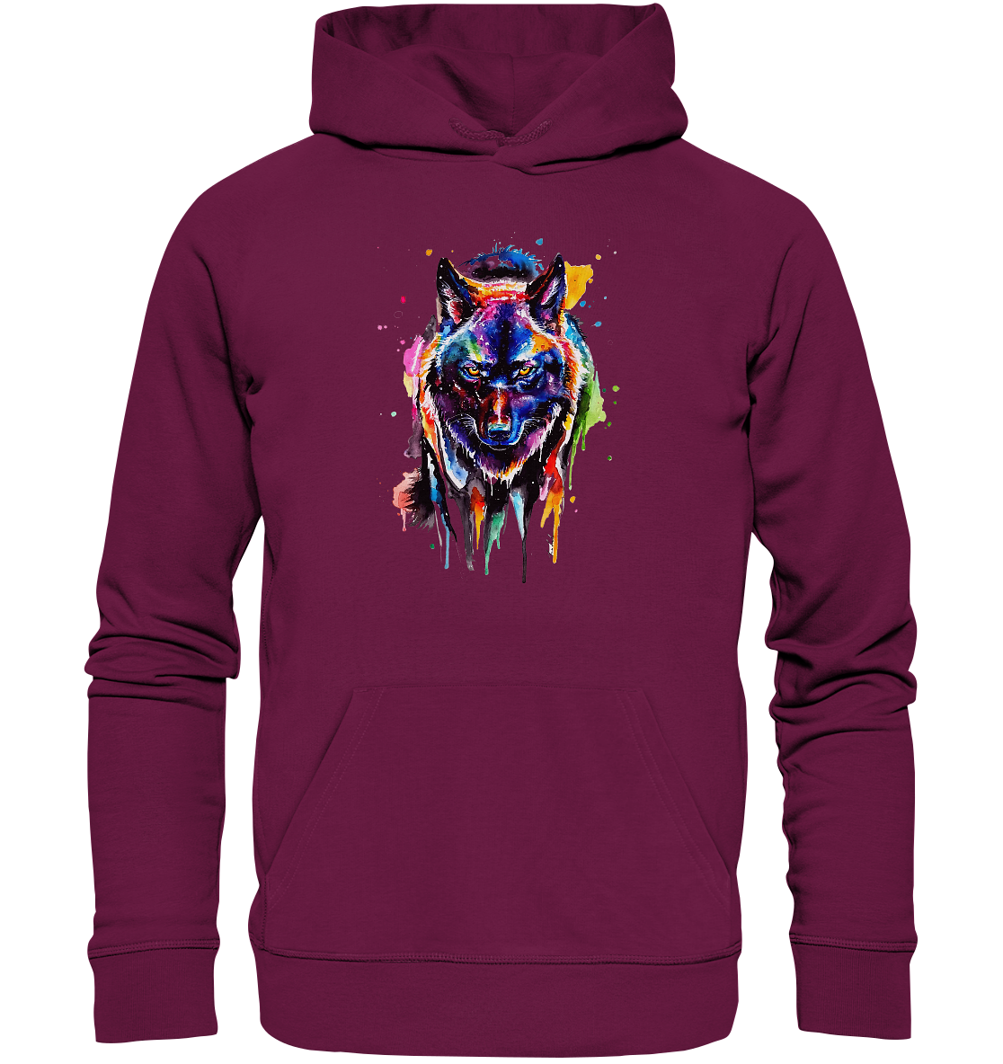 Bunter schwarzer Wolf - Premium Unisex Hoodie