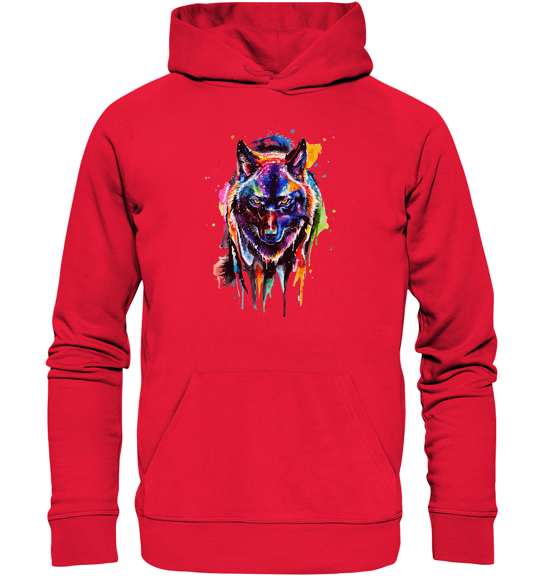 Bunter schwarzer Wolf - Premium Unisex Hoodie