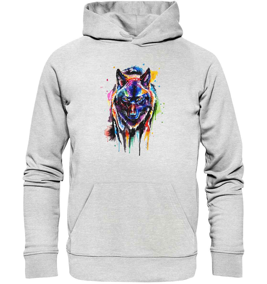 Bunter schwarzer Wolf - Premium Unisex Hoodie