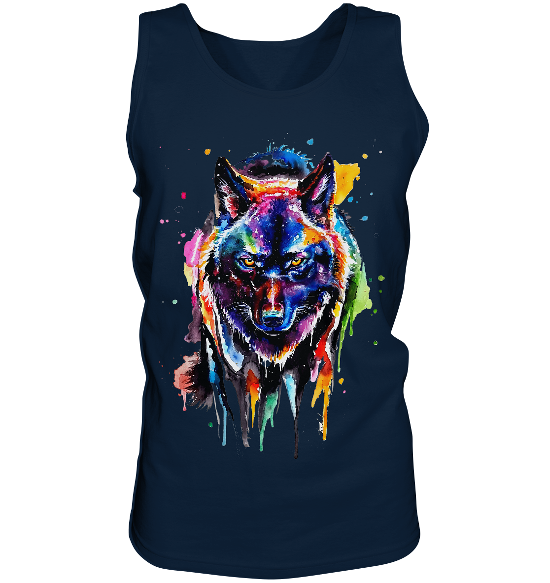 Bunter schwarzer Wolf - Tank-Top