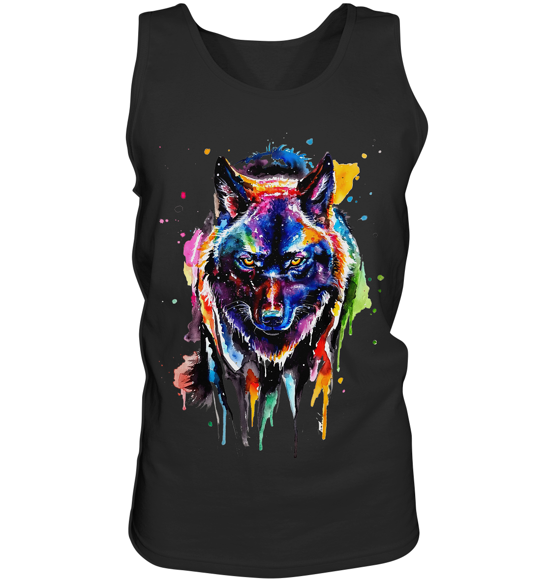 Bunter schwarzer Wolf - Tank-Top