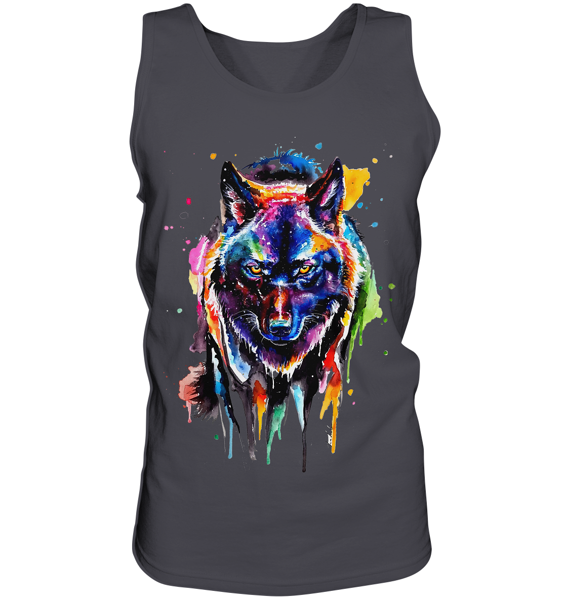 Bunter schwarzer Wolf - Tank-Top