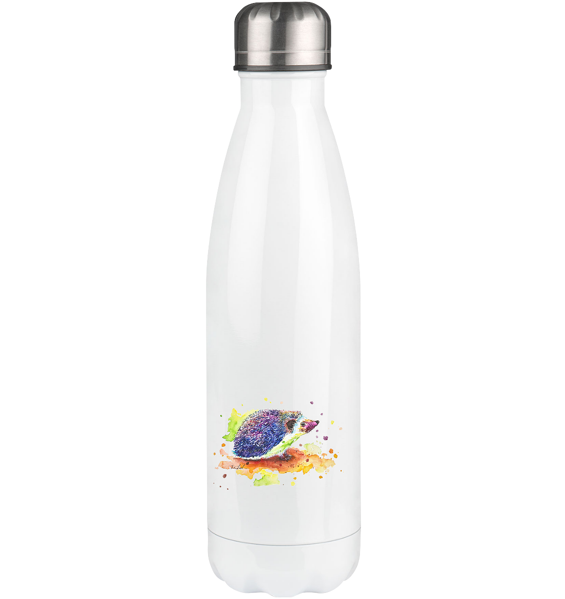 Motiv farbenfroher Igel - Thermoflasche 500ml