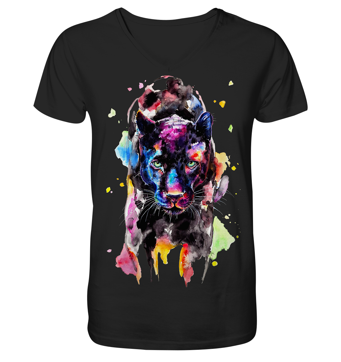 Schwarzer Panther - V-Neck Shirt
