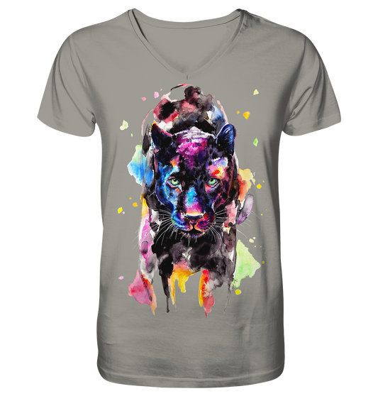 Schwarzer Panther - V-Neck Shirt