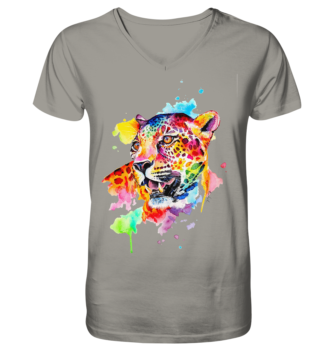 Bunter Leopard - V-Neck Shirt