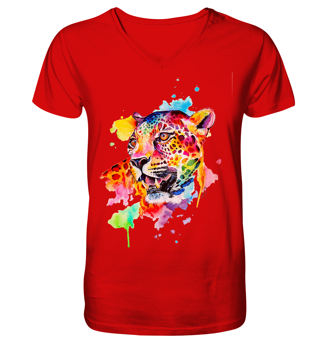Bunter Leopard - V-Neck Shirt