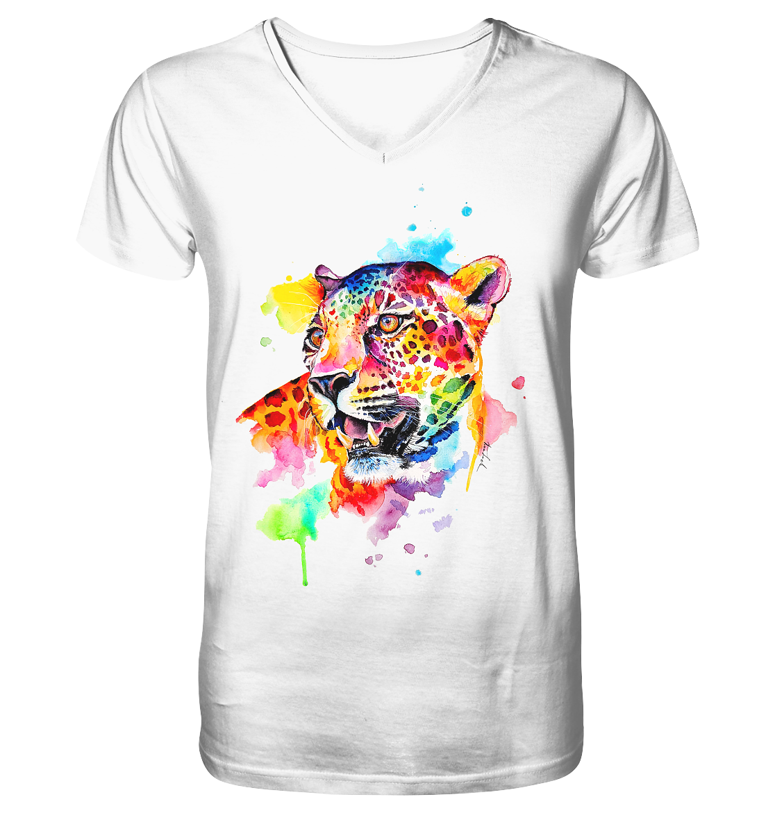 Bunter Leopard - V-Neck Shirt