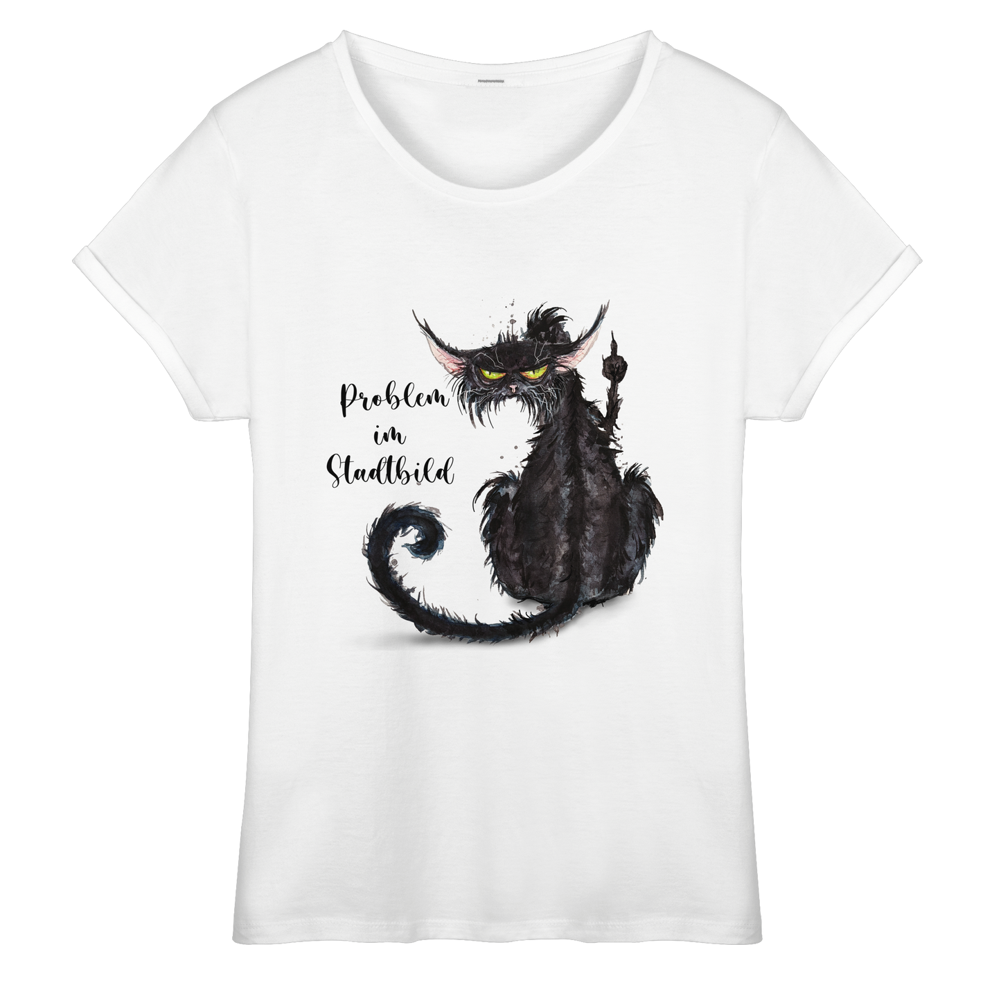 F*U-Cat - Problem im Stadtbild - Womens Roll-Up T-Shirt