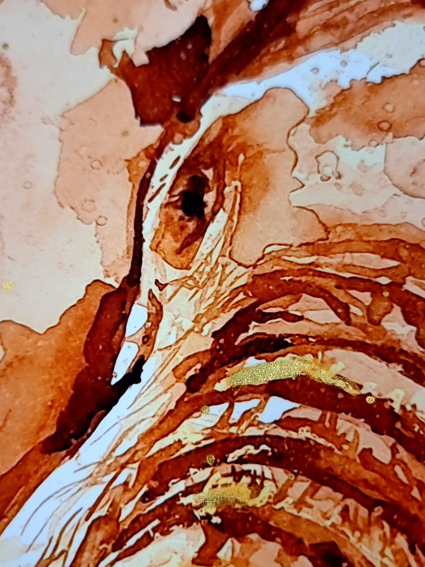 Elefant in Kaffee -Kaffeemalerei Kunstdruck - Elefant Aluna