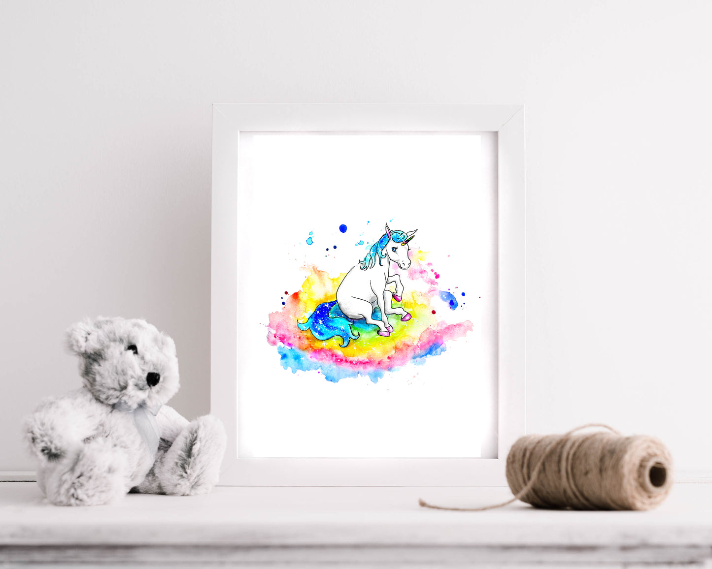 Buntes Einhorn - Kunstdruck - Ruby