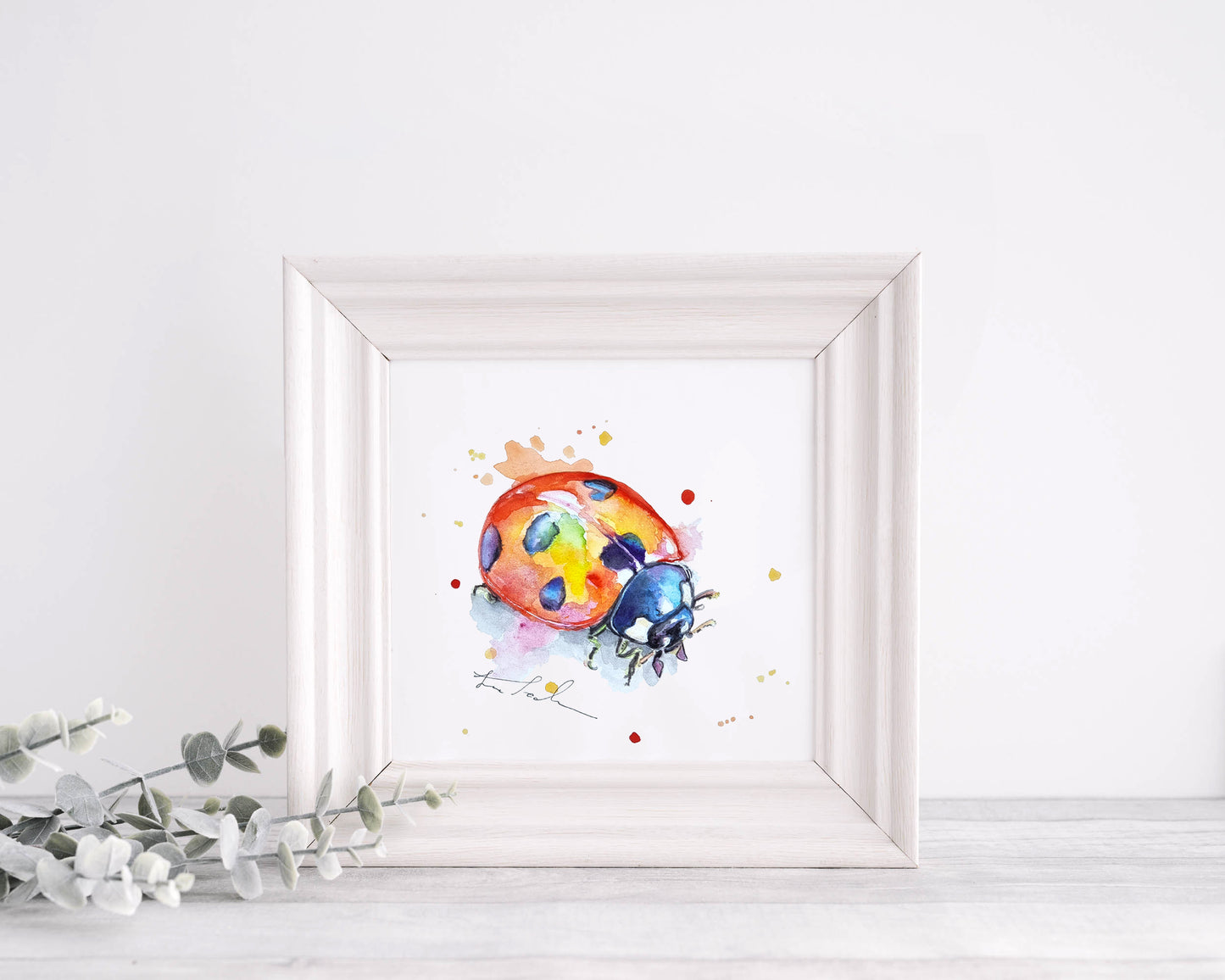Marienkäfer in Aquarell - Kunstdruck - Wanda