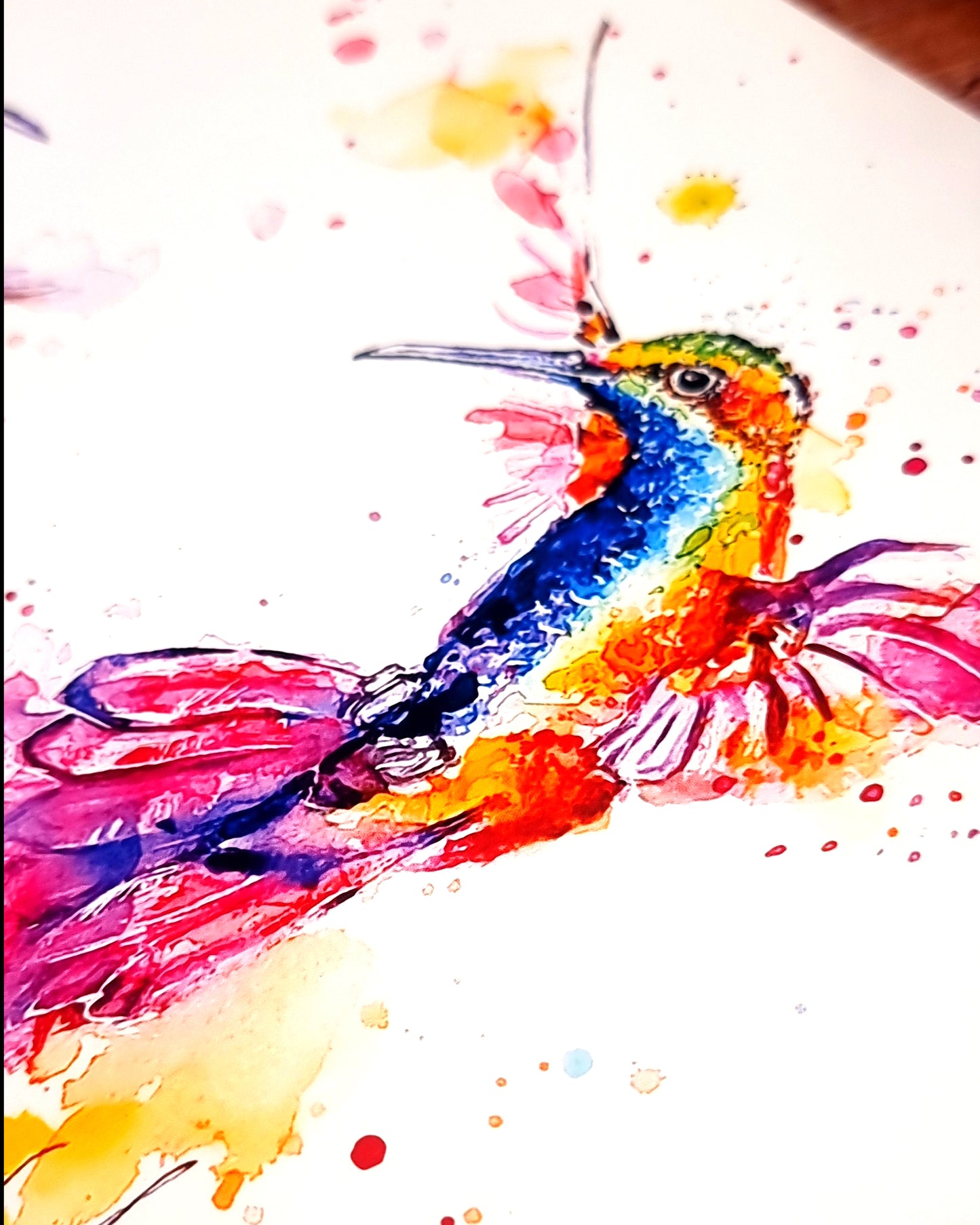 Zwei Kolibris in Aquarell - Kunstdruck  - Zwei Liebende