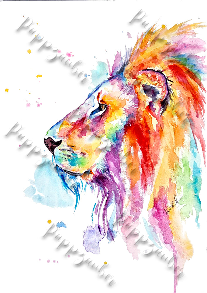 Löwe und Löwin in Aquarell - Kunstdruck Set -Sana und Harvey