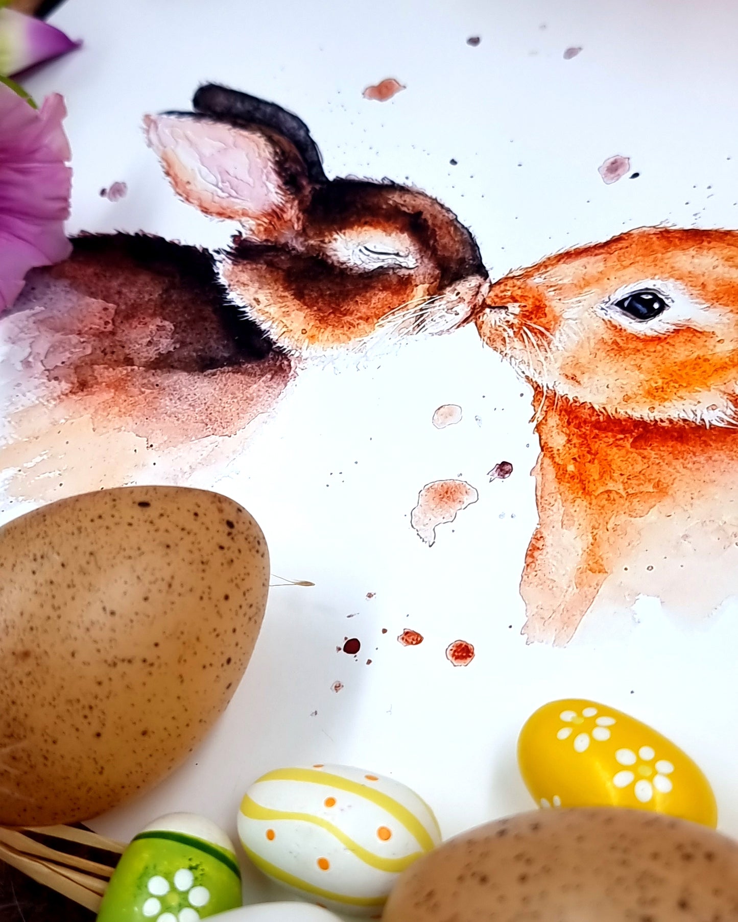 Hasen in Aquarell - Kunstdruck