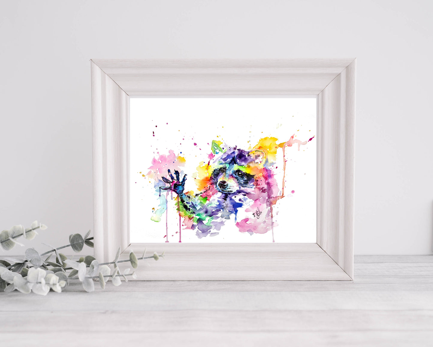 Waschbär in Aquarell - Kunstdruck - Wasily