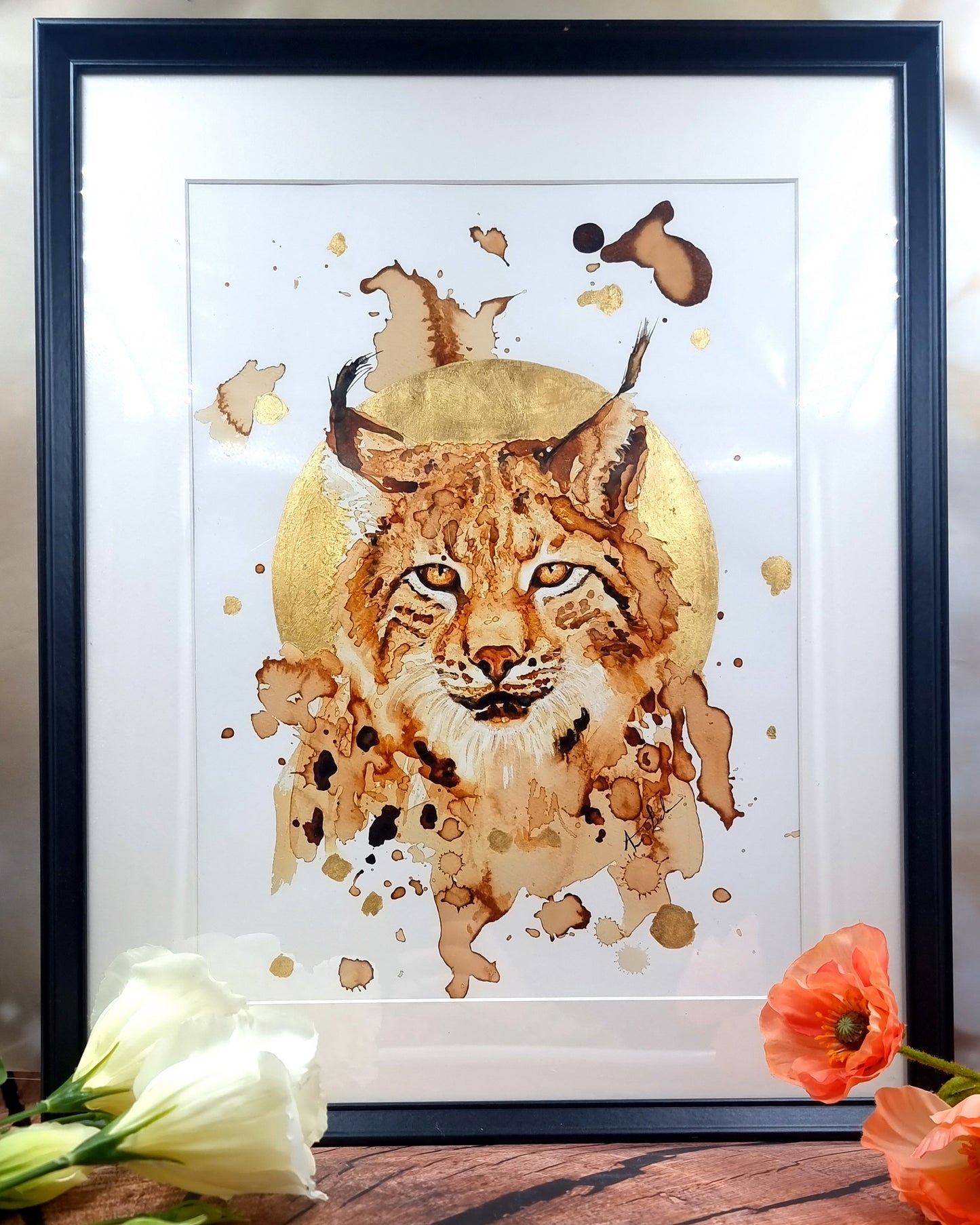 Luchs in Kaffee - Kunstdruck - Vincent