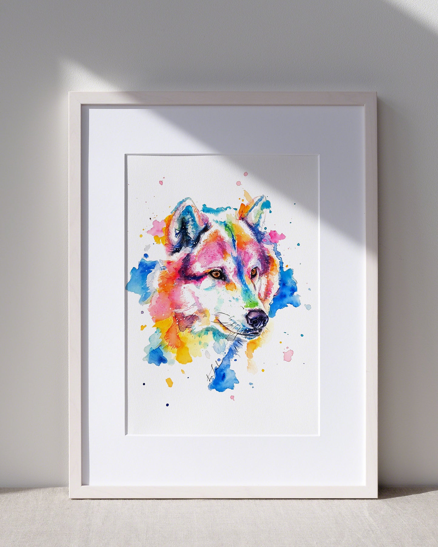 Wolf in Aquarell - Kunstdruck - Suna