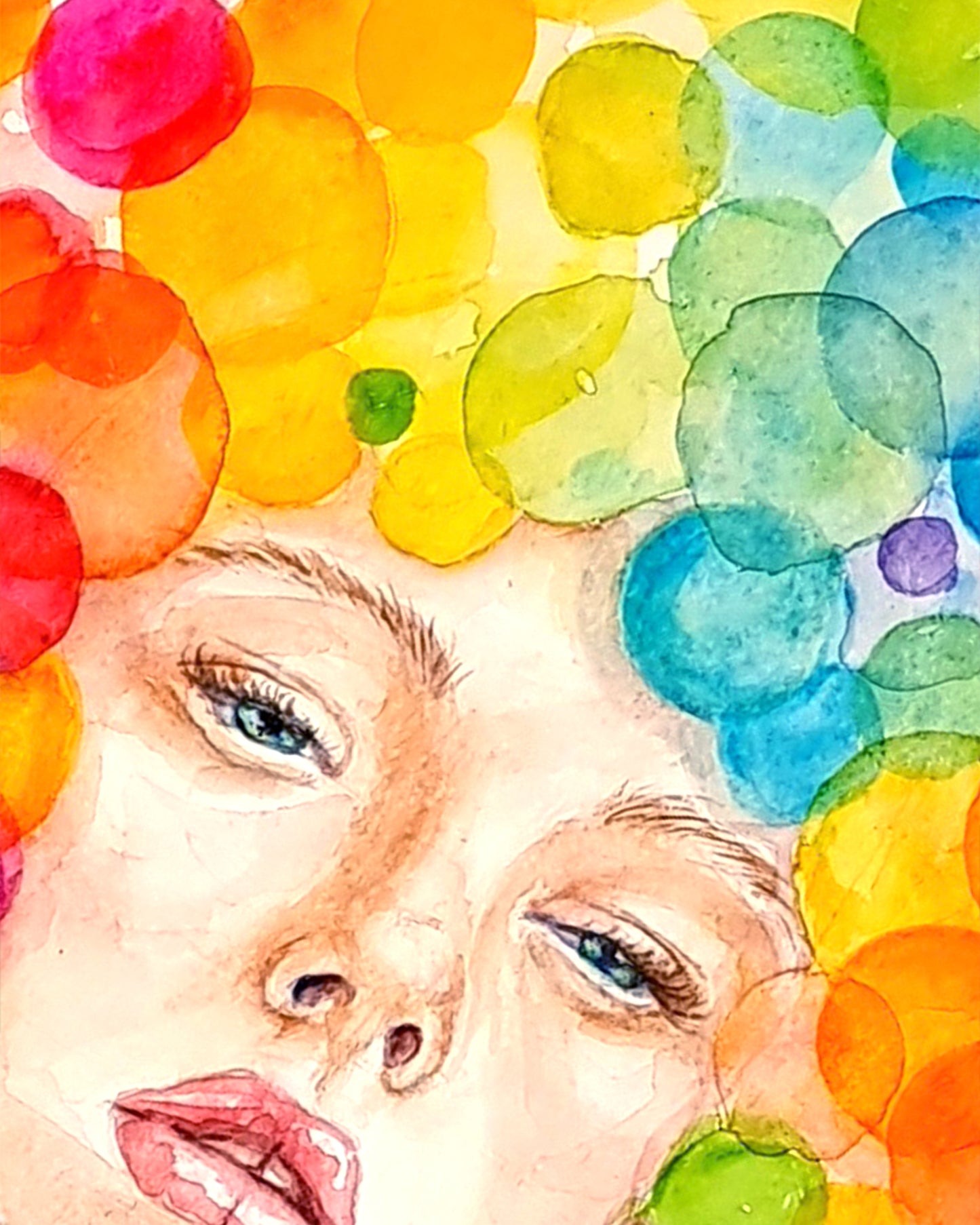 ADHS Frauenportrait- Aquarell Kunstdruck
