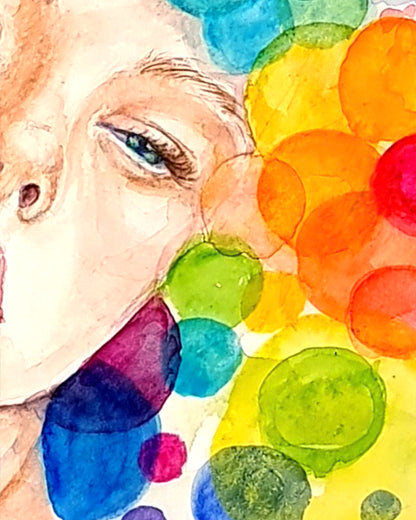 ADHS Frauenportrait- Aquarell Kunstdruck